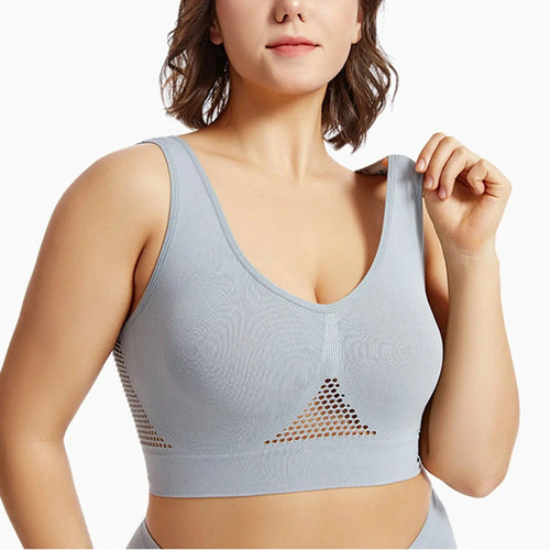 Mandotos high-strength anti-sag sports bra for women's yoga and running, with supportive fit and moisture-wicking fabric.