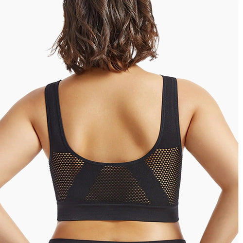 High-strength anti-sag sports bra for women by MANDOTOS, designed for yoga and running, featuring supportive, breathable fabric