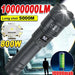 MANDOTOS high-power LED flashlight with 2000LM, tactical design, display light, USB charging, ideal for camping, fishing, and emergencies.