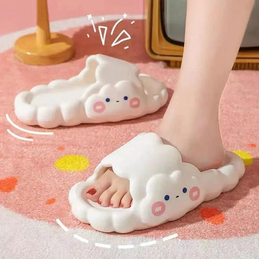 Mandotos home bathroom bathing cloud slippers with slip-resistant soles, soft and comfortable for indoor use.