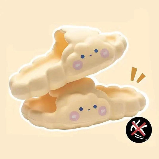 Mandotos home bathroom bathing cloud slippers with slip-resistant soles, soft and comfortable for indoor use.