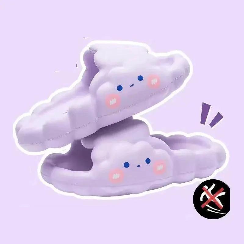 MANDOTOS home bathroom bathing cloud slippers with a soft, slip-resistant design for comfortable, safe indoor use.