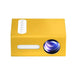 MANDOTOS Home Office T300 Projector HD 1080P miniature projector displaying a clear image on a wall in a workspace.