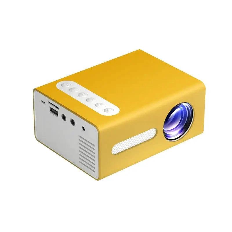Mandotos Home Office T300 Projector with HD 1080P resolution and compact miniature design for home entertainment or work presentations.