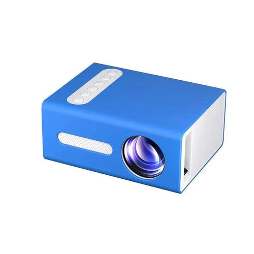 Mandotos Home Office T300 Mini Projector displaying HD 1080P image on wall, compact size suitable for home or office use.