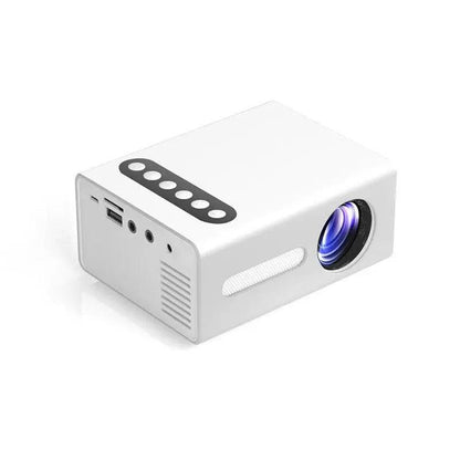 Mandotos Home Office T300 Mini Projector with HD 1080P resolution, compact design, ideal for small presentations and movie viewing.