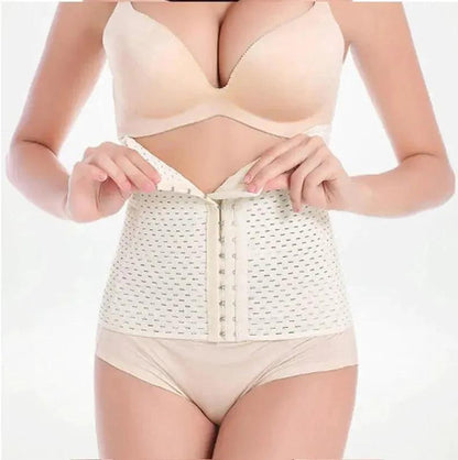 Mandotos hot waist trainer corset wrapped around a woman's waist for shaping and support in a sleek black design.
