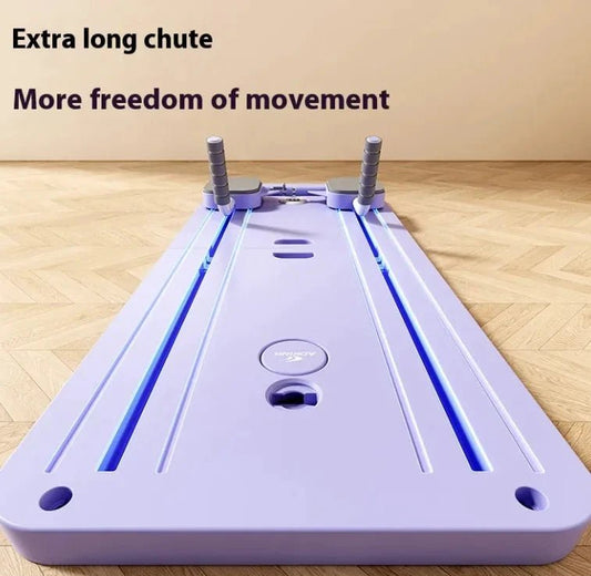 Mandotos household abdominal wheel fitness board for core strengthening and exercise, with black handle grips and roller wheel.