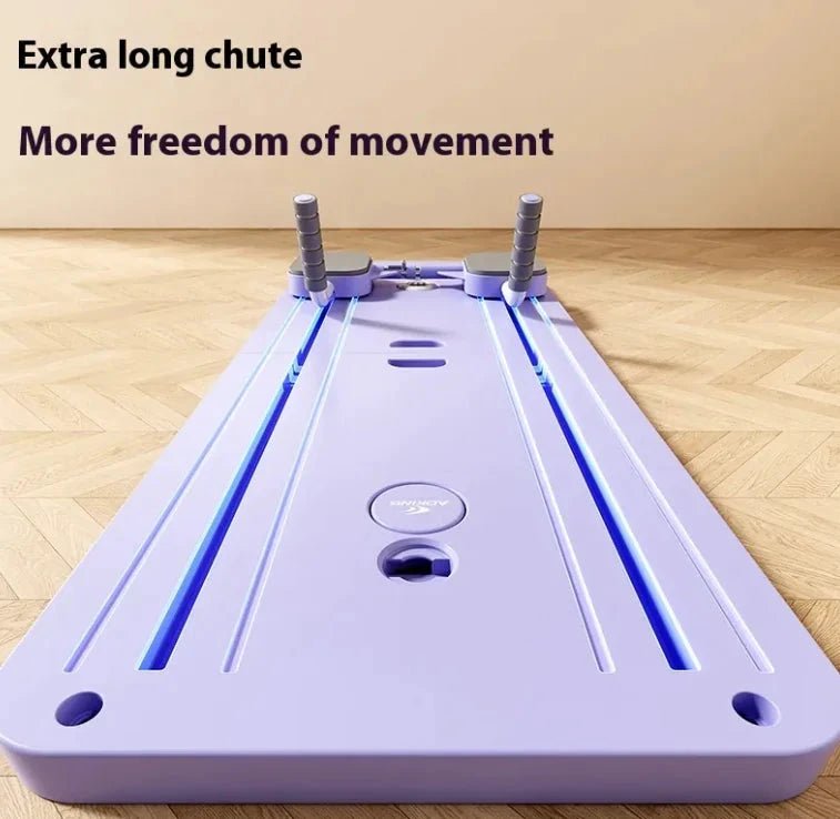 Mandotos household abdominal wheel fitness board for core strengthening and exercise, with black handle grips and roller wheel.