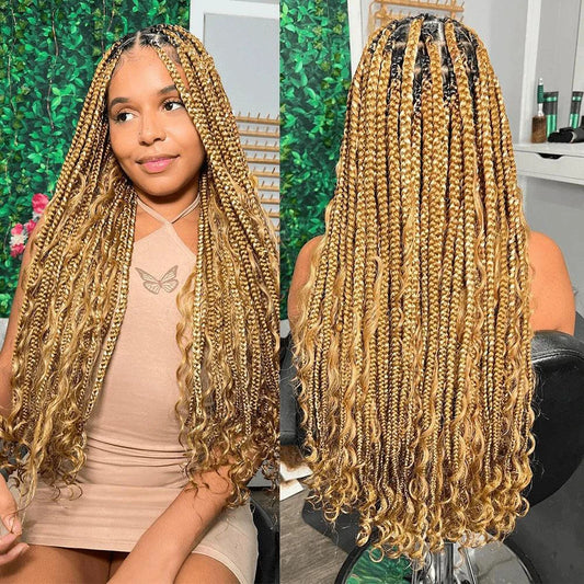Human hair 20-inch deep wave braiding bundle with P4/27 highlights from MANDOTOS, ideal for stylish hair extensions.