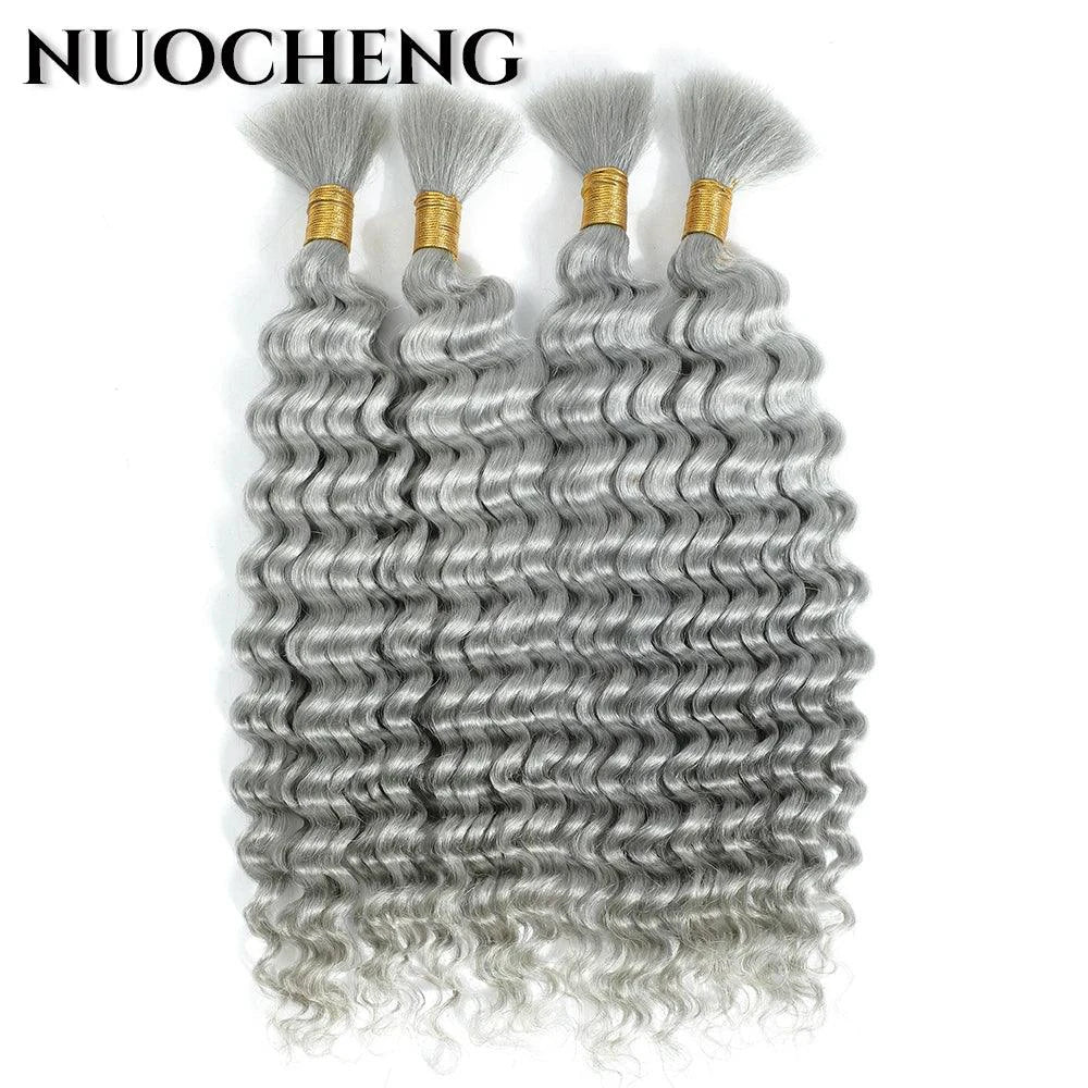 Human hair 20-inch deep wave braiding bundle with P4/27 highlights by MANDOTOS, ideal for stylish hair extensions and braids.