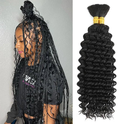 Human hair 20-inch braiding bundle with deep wave highlights P4/27 by MANDOTOS, showcasing textured, highlighted deep wave hair.