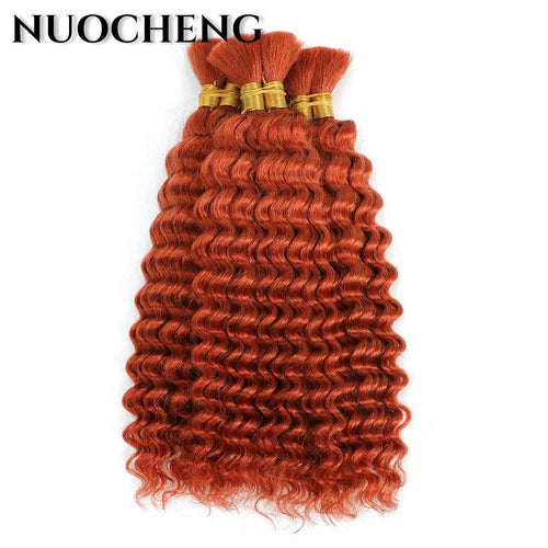Human Hair 20-inch Deep Wave Highlight P4/27 braiding bundle from MANDOTOS, showcasing rich texture and vibrant color for stylish braids.