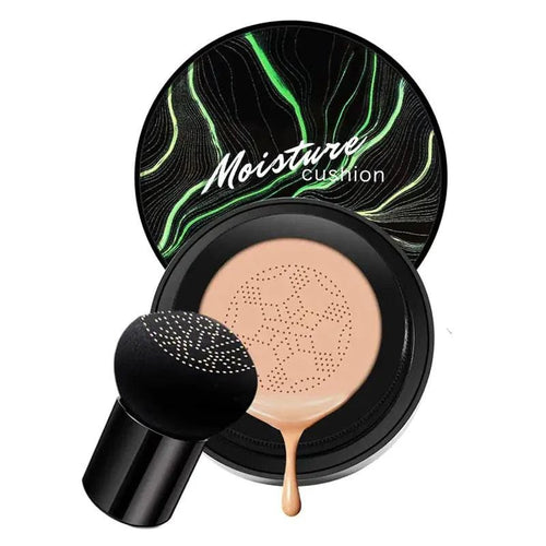 Mandotos HydraGlow Moisture Foundation in a sleek bottle, waterproof formula, suitable for all skin tones, with a luminous finish.