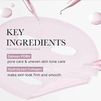 Mandotos Hydrating Collagen Facial Mask applied on face, showing a relaxing skincare treatment for deep hydration and skin rejuvenation.