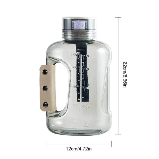 Mandotos HydroBoost sports hydration bottle with orange lid and clear body, ideal for active hydration on the go.