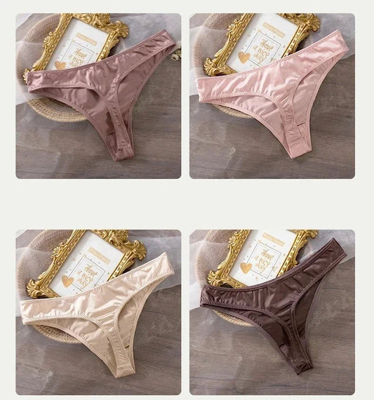 Mandotos ice silk women’s seamless low waist panties, quick-drying, breathable, skin-friendly lingerie underwear.