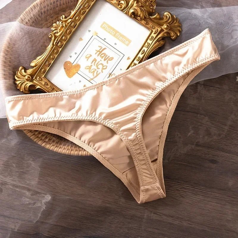 Mandotos Ice Silk women's low waist seamless panties, quick-drying, breathable, skin-friendly lingerie underwear.
