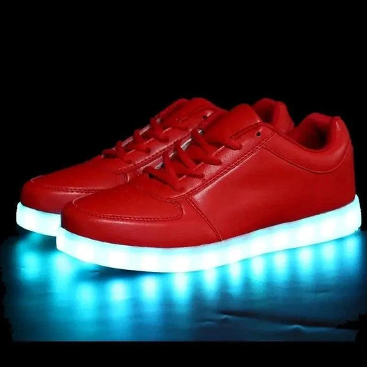 Mandotos LED light-up sneakers with glowing soles, stylish design, perfect for adding sparkle to every step.