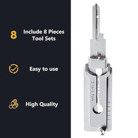 Mandotos International stainless steel 1-4pcs SS001 key decoder tool pickup hand tool kit for locksmith maintenance and repair.