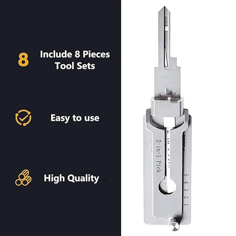 Mandotos International stainless steel 1-4pcs SS001 key decoder tool pickup hand tool kit for locksmith maintenance and repair.