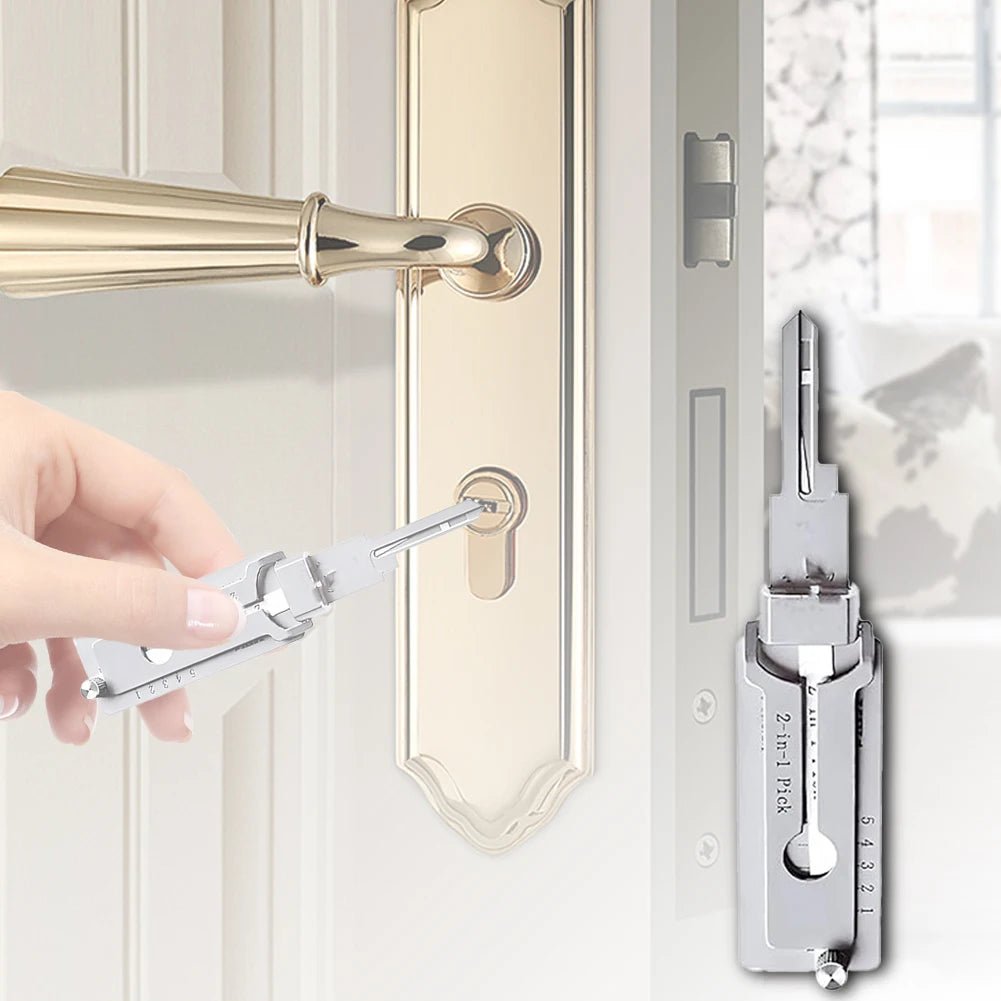 Mandotos International stainless steel key decoder tool kit with pickup hand tools, precision O-ring pickup for lock maintenance and repair