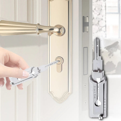 Mandotos International stainless steel key decoder tool kit with pickup hand tools, precision O-ring pickup for lock maintenance and repair