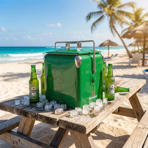 Mandotos International 13L iron square cooler for camping, beach, outdoor events, travel, BBQ, RV, wedding, outdoor use