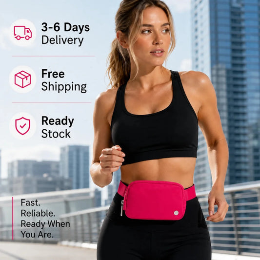 Breathable 1L women’s fanny pack from MANDOTOS INTERNATIONAL, ideal for travel and outdoor activities, with adjustable strap and compact design.