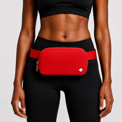 Mandotos International 1L breathable women's fanny pack for travel and outdoor use, featuring adjustable strap and secure zip closure.