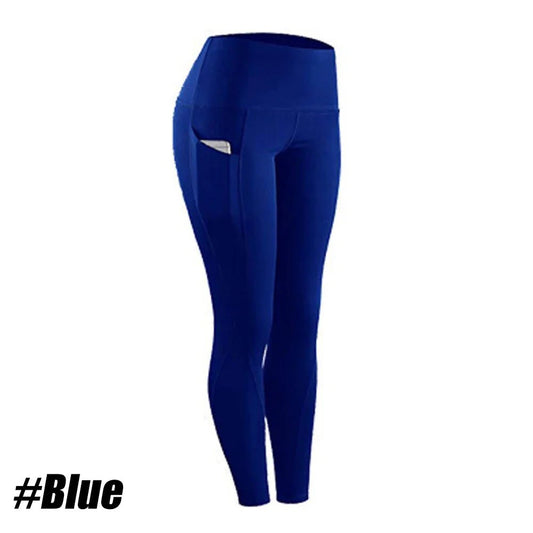 Mandotos International plus size women's yoga pants with pockets, high waist, elastic gym leggings, solid fitness sports leggings.