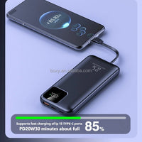 MANDOTOS INTERNATIONAL 20000mAh fast charging power bank with digital display and USB port for portable device charging.