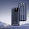 Mandotos International 20,000mAh fast charging power bank with digital display and USB port for mobile device charging.