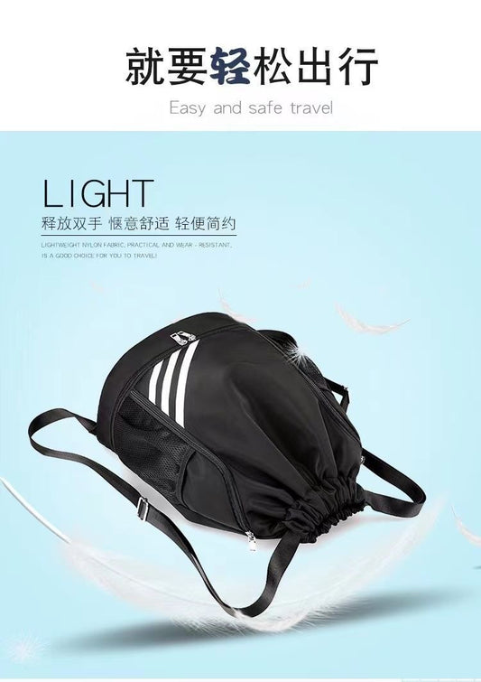 Mandotos International 2024 drawstring backpack with large capacity, outdoor training and basketball storage, gym and travel bag