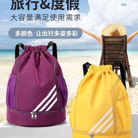 Mandotos International 2024 drawstring backpack with large capacity, outdoor training, basketball, travel, and gym bag features.