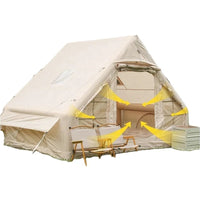 Mandotos International 2025 LA large luxury outdoor inflatable family tent, waterproof and durable for camping and travel.