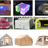 Large MANDOTOS INTERNATIONAL inflatable outdoor family tent, waterproof and airtight, suitable for camping and travel.