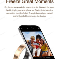 Mandotos International 2025 smart ring for women and men, super narrow 6.3mm, waterproof, with heart rate and stress monitoring.