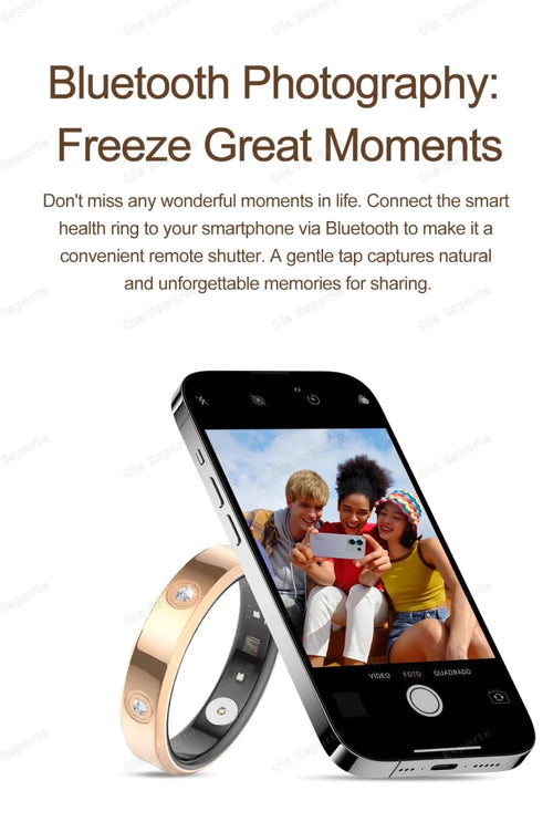 Mandotos International 2025 smart ring for women and men, super narrow 6.3mm, waterproof, with heart rate and stress monitoring.