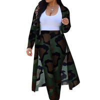 Women's two-piece cardigan set by MANDOTOS INTERNATIONAL, casual and sexy outfit, featuring a matching top and bottom in soft fabric.