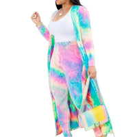 Mandotos International 2025 women's two-piece cardigan set, casual and sexy outfit, featuring a stylish knit top and matching pants.