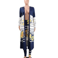 Mandotos International 2025 women's two-piece cardigan set, casual and sexy outfit with a stylish cardigan and matching pants.
