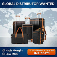 Mandotos International 2026 business travel 3-piece waterproof lightweight hard shell luggage set with wheels and handles.