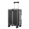 Mandotos International 20-24 inch zipperless aluminum frame hard shell travel suitcase with front opening and high-quality design.