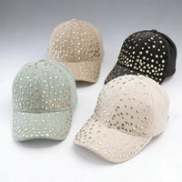 Sparkle rhinestone studded adjustable baseball cap for women and men, outdoor sport sun hat by MANDOTOS INTERNATIONAL.