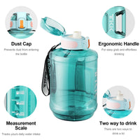 2L BPA-free Tritan water bottle with custom logo and straw, ideal for gym use, by MANDOTOS INTERNATIONAL.