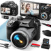 Mandotos International 64MP 5K VlogPro camera with 3-inch flip screen and 16x zoom for high-quality video and photography.