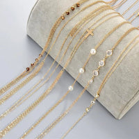 Set of 8 gold-tone body chains including belly and waist chains for women, ideal for beach bikinis and summer body jewelry.