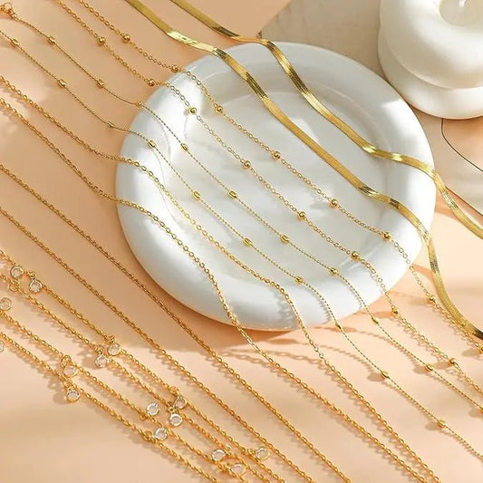 8-piece gold-plated waist chain set with beaded, sequin, CZ coin design, adjustable belly belt jewelry by MANDOTOS INTERNATIONAL.