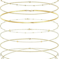 8-piece gold-plated waist chain set with beaded, sequin, and CZ coin designs, adjustable belly belt jewelry by MANDOTOS INTERNATIONAL.